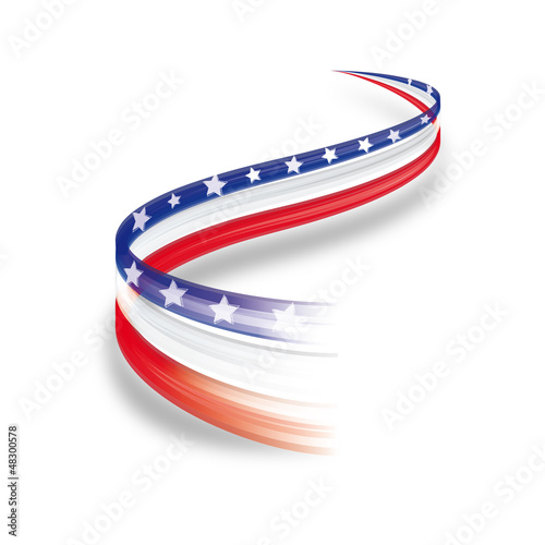 Abstract wave American flag