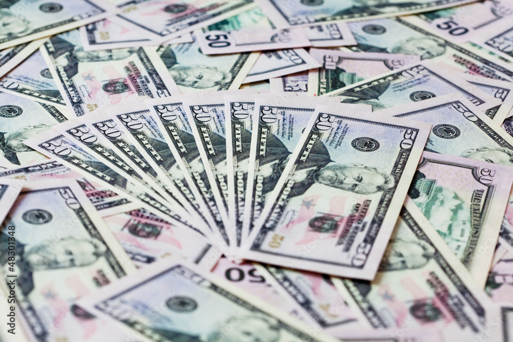 Money background with dollars pack Money background with dollars pack