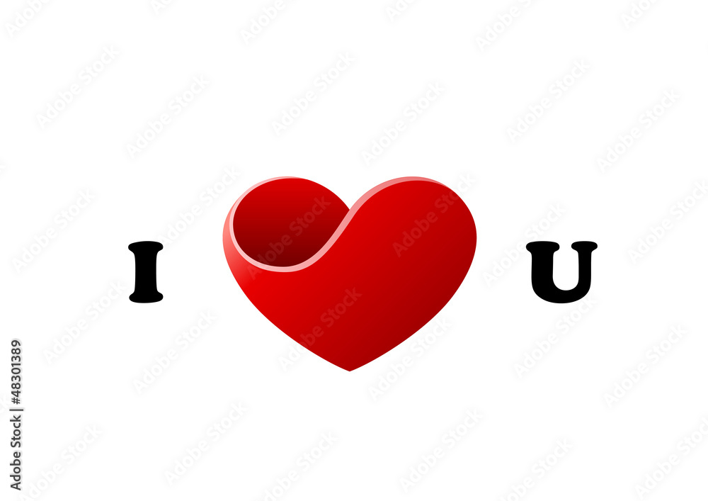 Heart. I Love U. Valentines day greeting card concept. Vector Heart. I Love U. Valentines day greeting card concept. Vector
