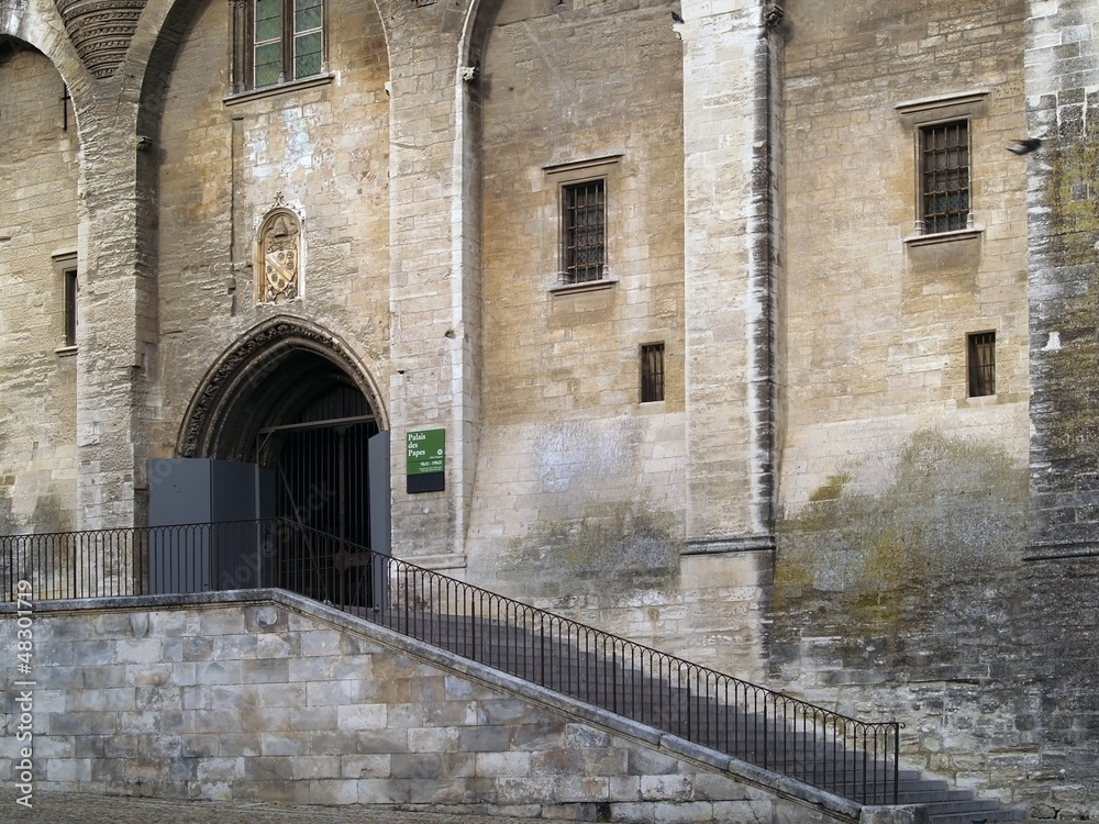 The Entrance in the Popes' palace in Avignon, France