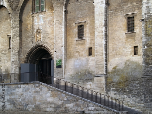The Entrance in the Popes  palace in Avignon  France