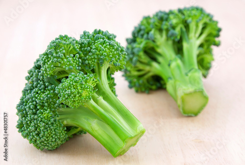 Fresh broccoli on desk