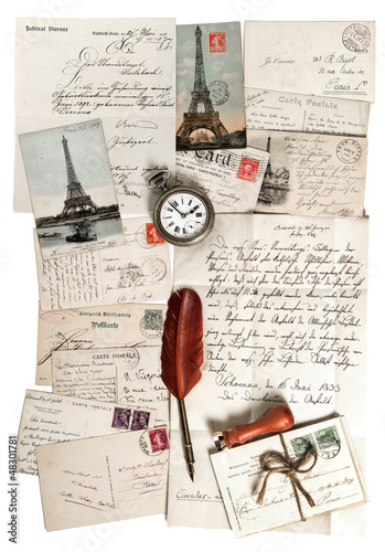 old letters, accessories and post cards