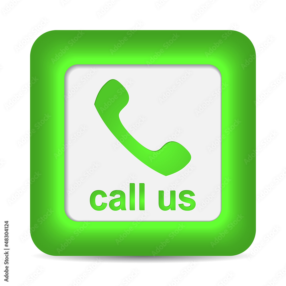 Call Us. Phone icon on green button. Vector Call Us. Phone icon on green button. Vector