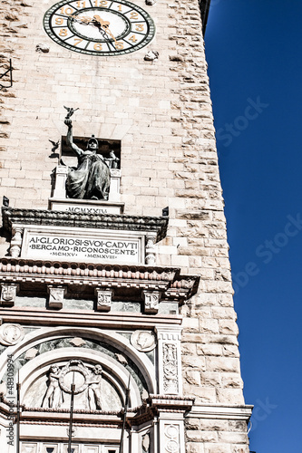 Old european street, Bergamo, Italy photo