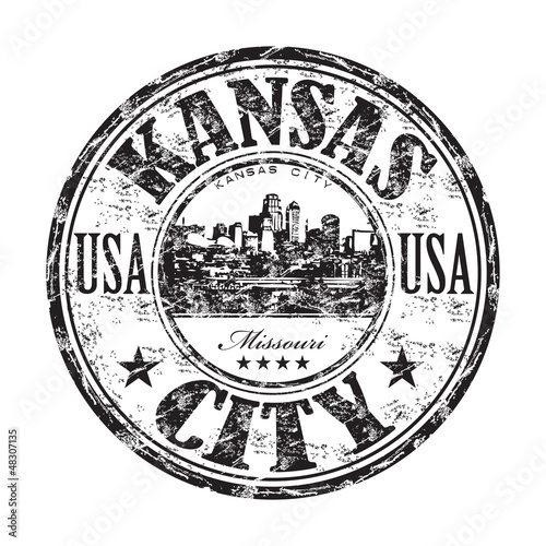 Kansas City grunge rubber stamp