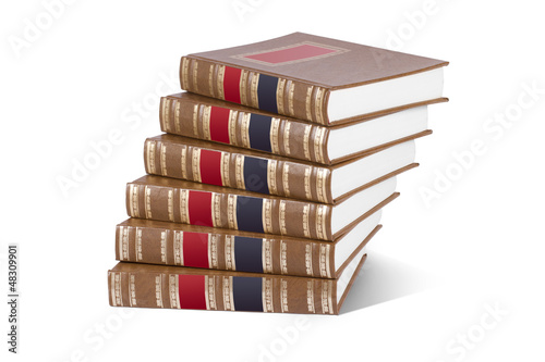 Stack of books isolated on white photo