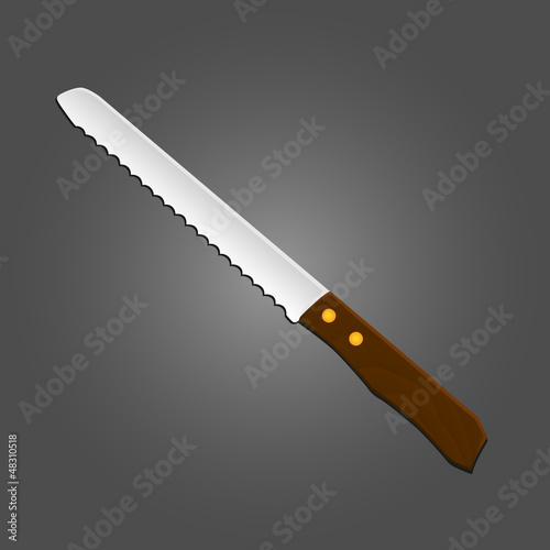 Kitchen serrated knife