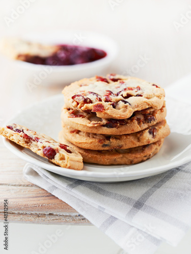 Cranberry cookies on a plate