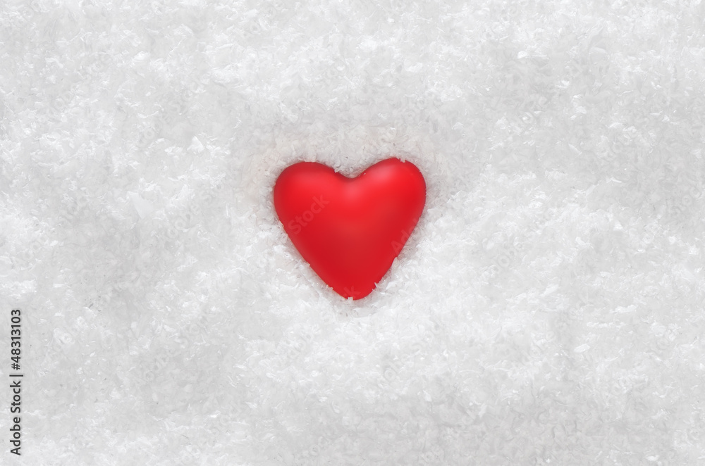 Heart on the snow