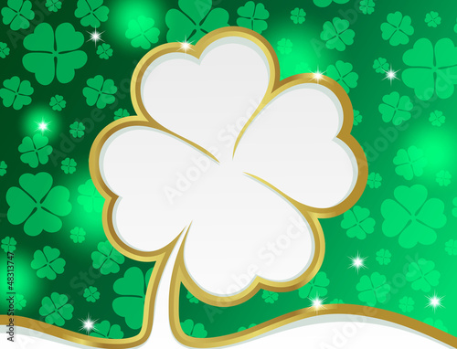 Gold clover on St. Patrick's Day