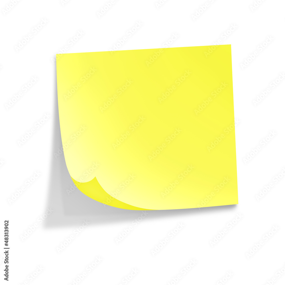 Stick note yellow isolated on white background. Illustration Stick note yellow isolated on white background. Illustration