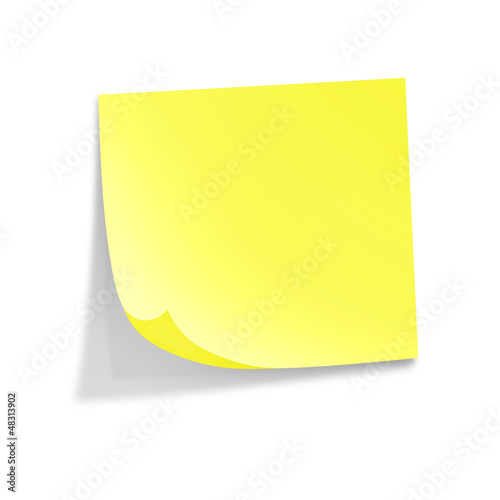 Stick note yellow isolated on white background. Illustration