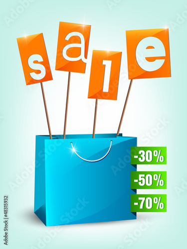 Paper bag with tablets. Sale.