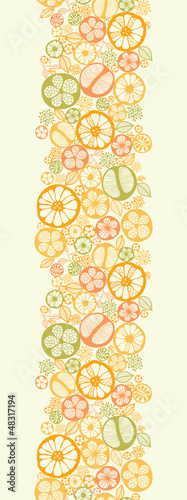 Vector citrus slices vertical seamless pattern background