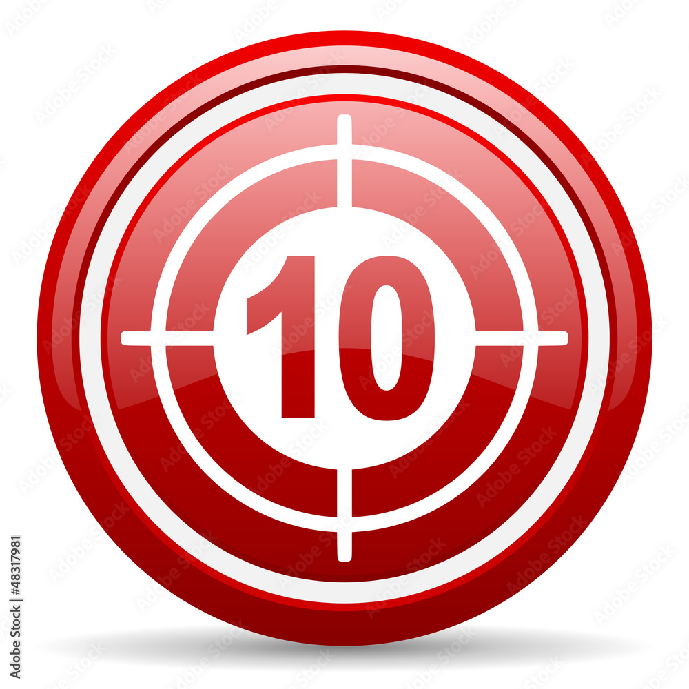 target red glossy icon on white background target red glossy icon on white background