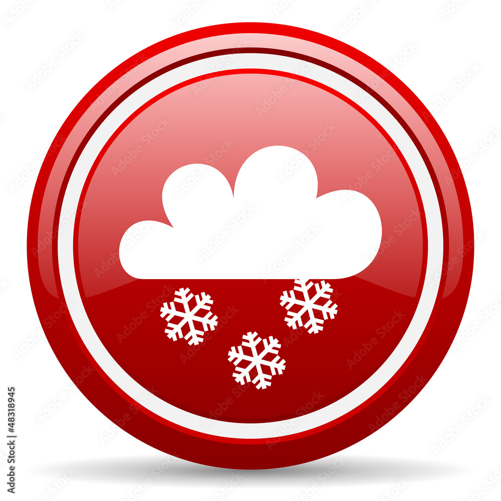 weather forecast red glossy icon on white background weather forecast red glossy icon on white background