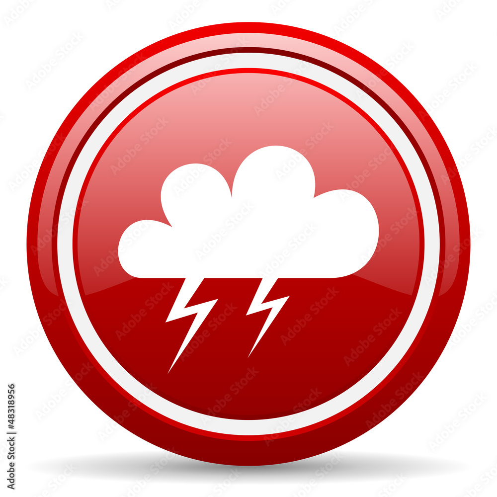 weather forecast red glossy icon on white background weather forecast red glossy icon on white background