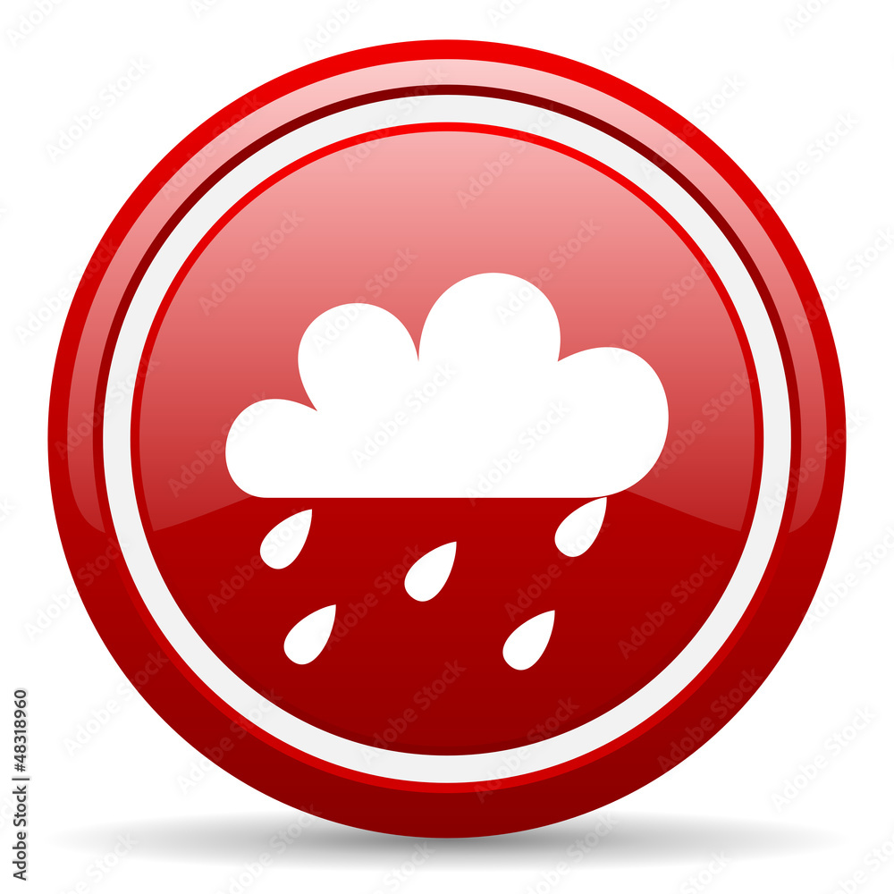 weather forecast red glossy icon on white background weather forecast red glossy icon on white background