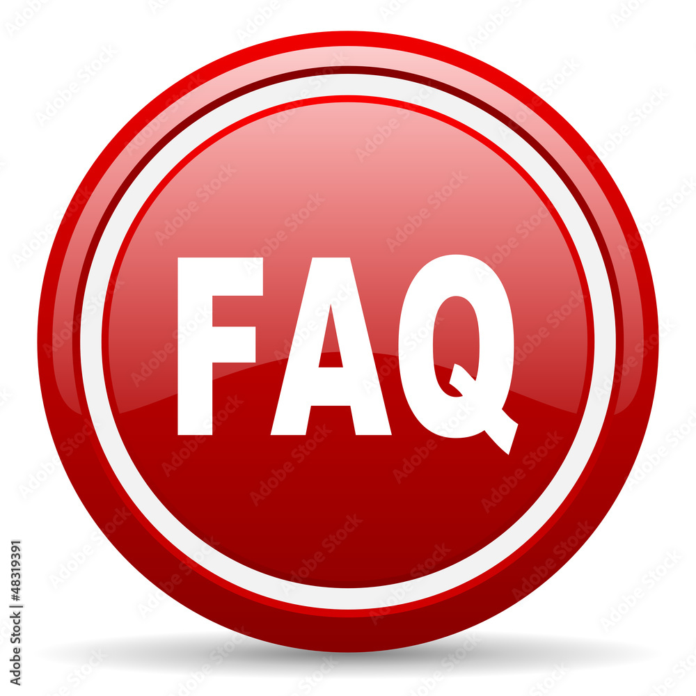 faq red glossy icon on white background faq red glossy icon on white background
