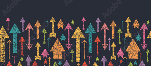 Vector nature textured arrows pointing up horizontal seamless