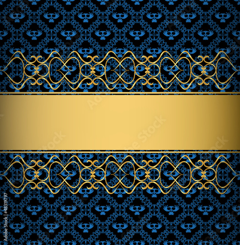Vintage seamless background with frame for text