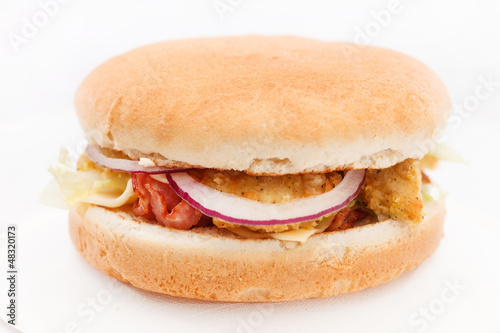 chicken burger with vegetables