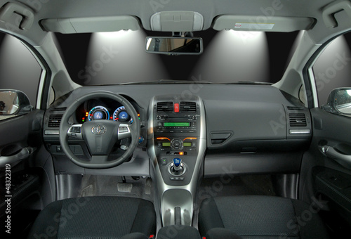 interior of the modern hybrid car photo