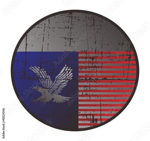 button web art eagle flag