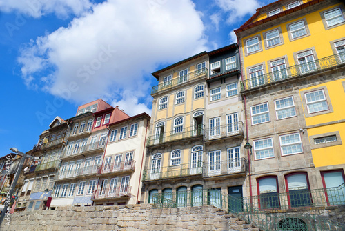 Colourful buildings.Riverside buildings in Porto, Portugal.