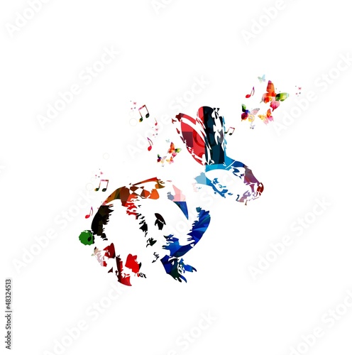 Colorful vector rabbit