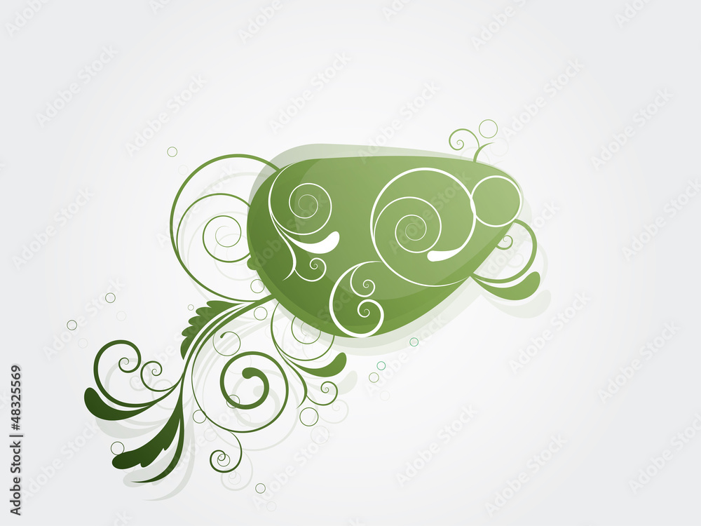Floral frame with swirls and place for text Floral frame with swirls and place for text