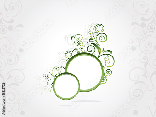 Floral frame with swirls and place for text