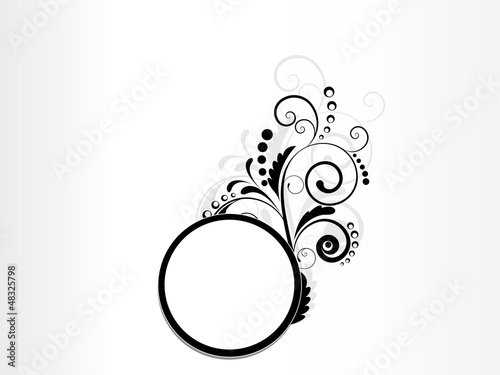 Floral frame with swirls and place for text
