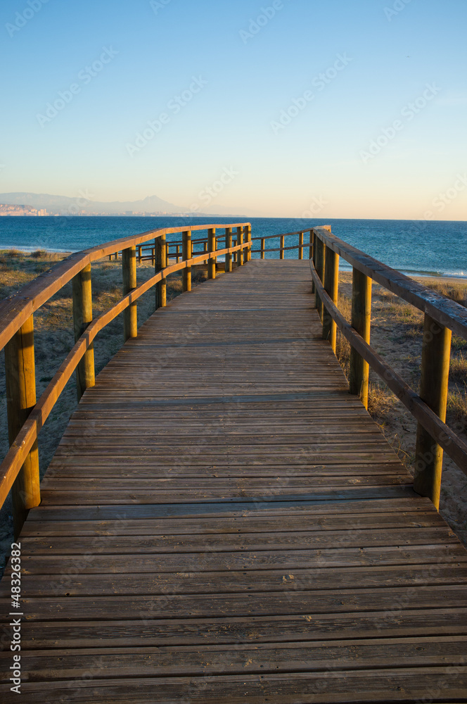 Footbridge towards the Mediterranean