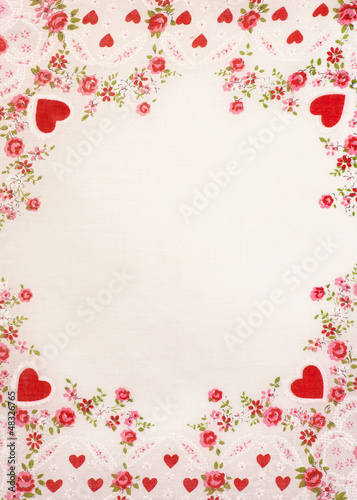 Red hearts classic border with background