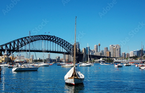 View on Lavander bay and Harbor Bridge, Sydney