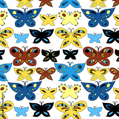 Colorful butterflies seamle...