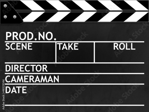 Clapper board or slate black board with texture