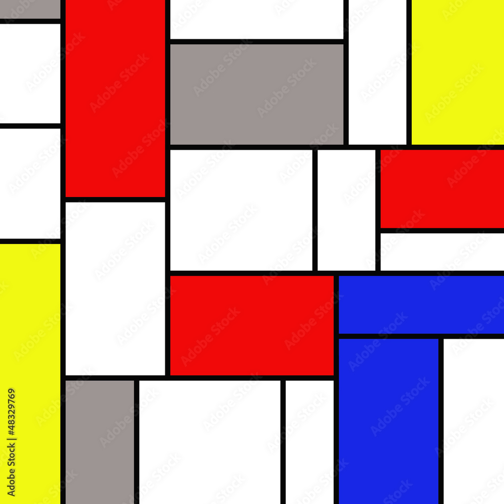 Colorful rectangles in mondrian style