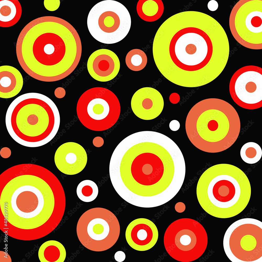 Retro style background with colorful circles