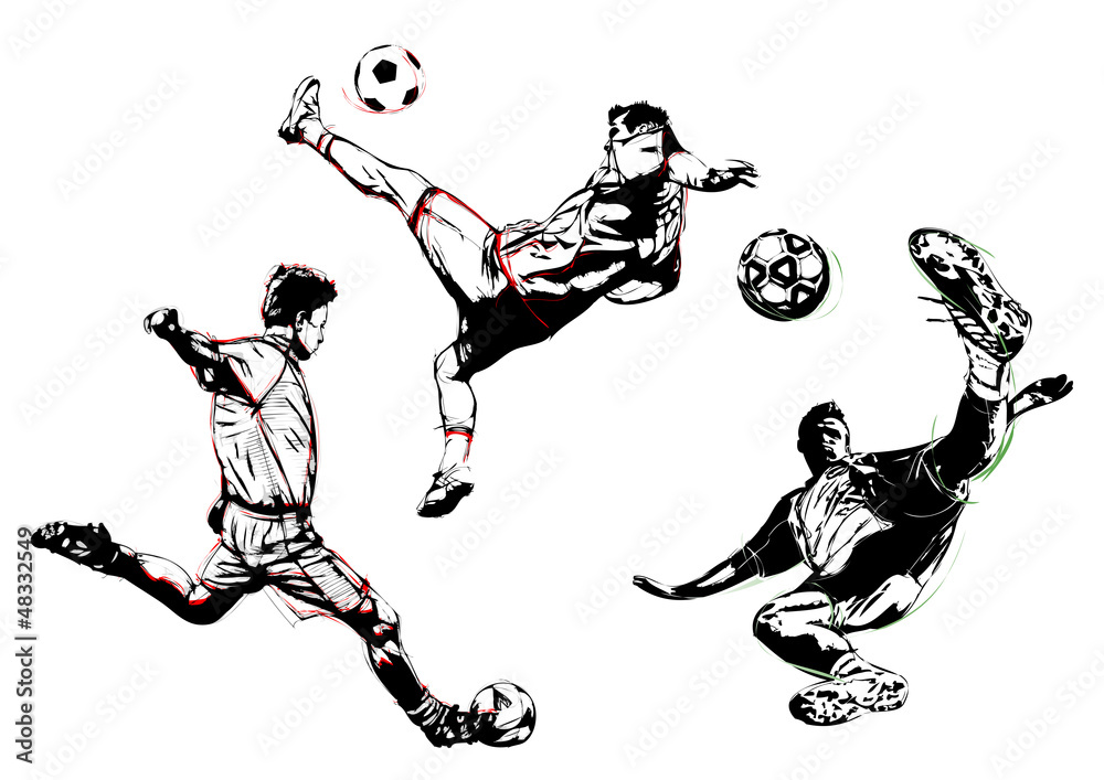 Obraz premium soccer trio