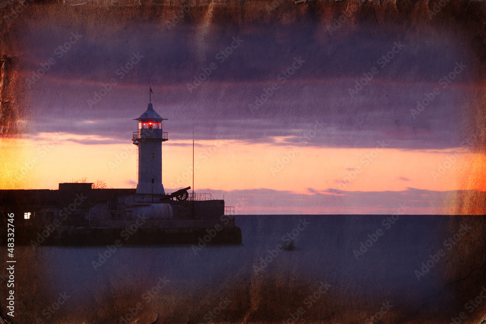 Retro photo of lighthouse