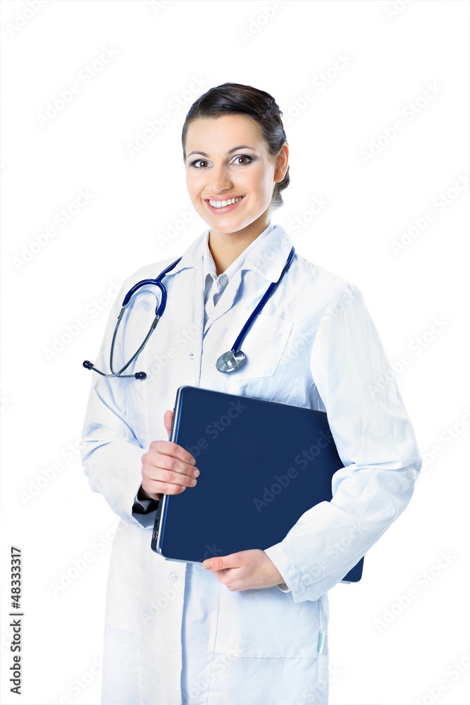 The doctor on a white background The doctor on a white background