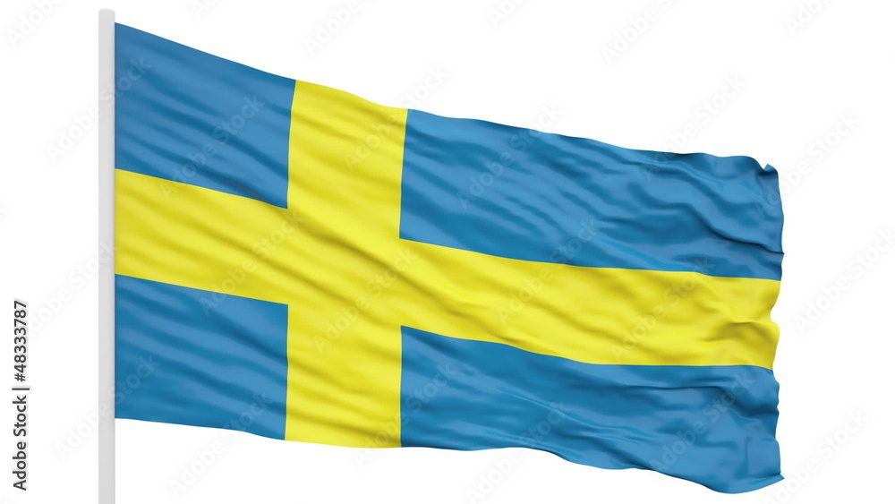 Looping of the Sweden flag Looping of the Sweden flag