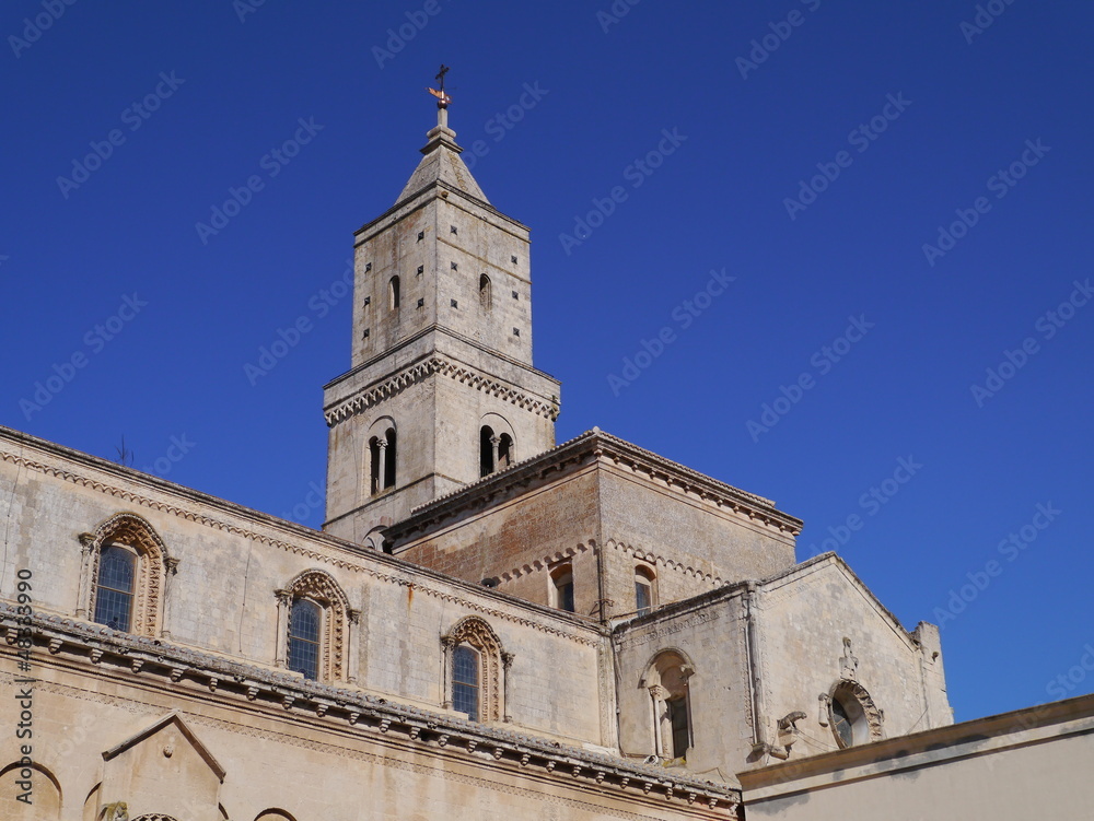 The tower of the cathedral of Matera in Italy