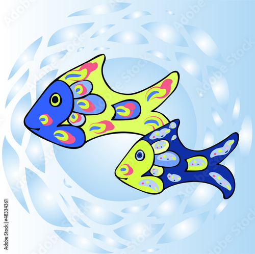 the couple fish,  Vector illustration.
