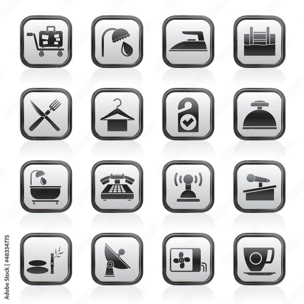 Hotel and motel icons - Vector icon Set
