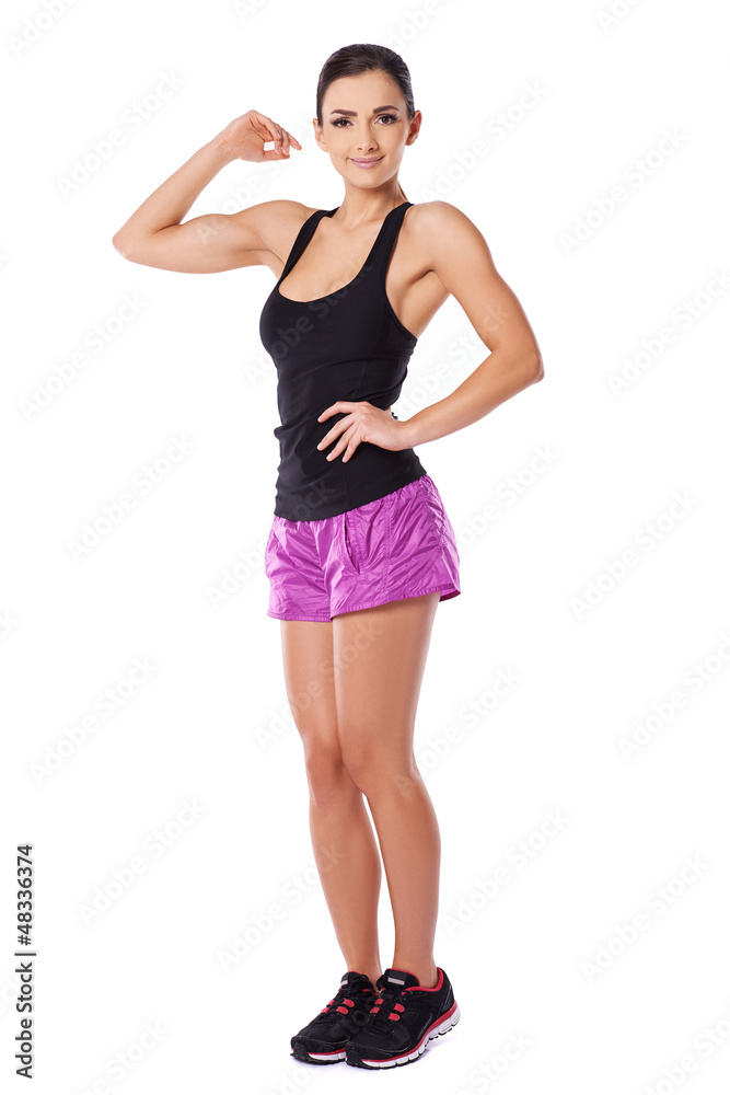 Woman showing off her biceps Woman showing off her biceps