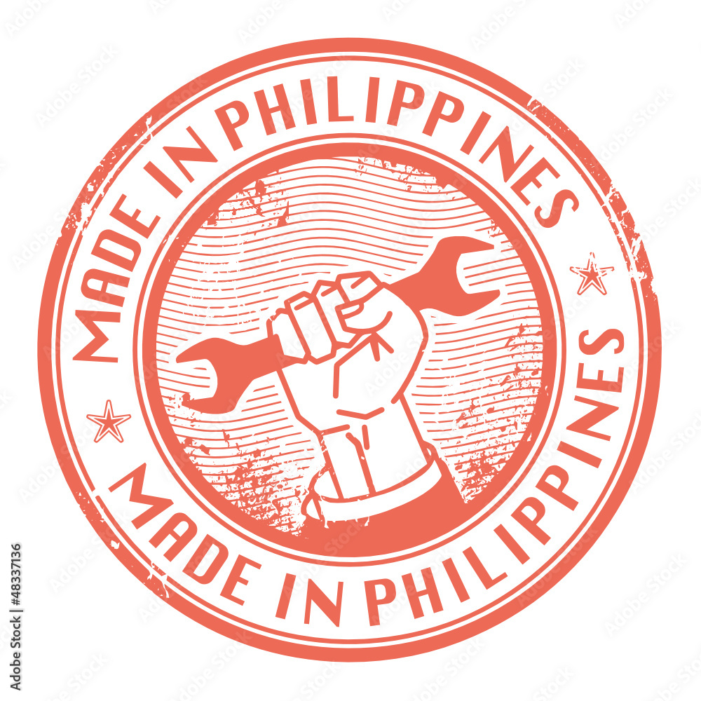 Grunge rubber stamp with words Made in Philippines inside